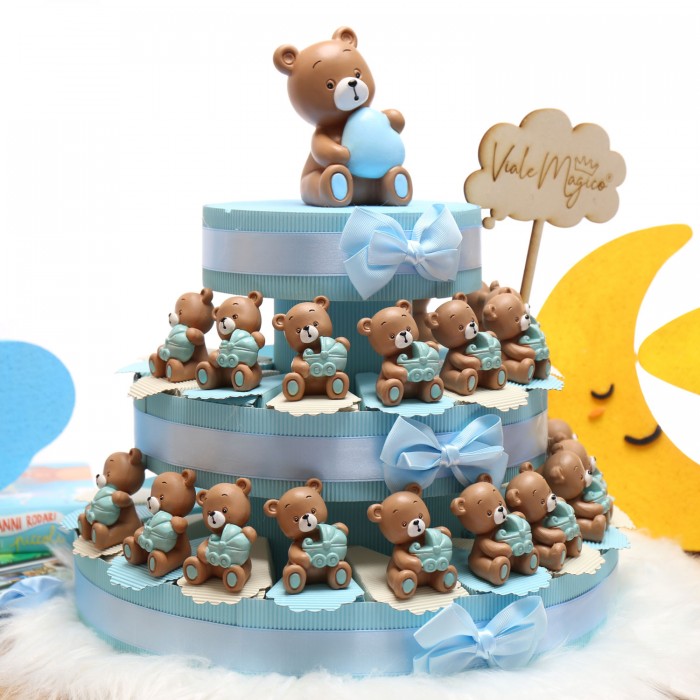 Composizione Bomboniere Scenografica, ideale per la nascita, il battesimo e il primo compleanno di un maschio!