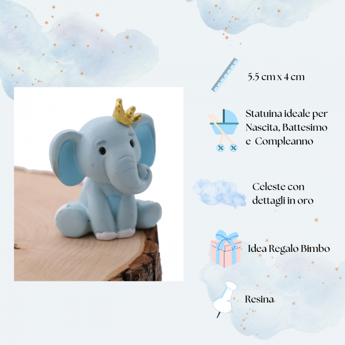 Salvadanaio Elefantino Azzurro Bomboniera Battesimo e Nascita Fai da Te