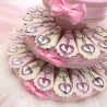 Piedini a Cuore Rosa Portachiave su Torta Bomboniera