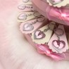 Piedini a Cuore Rosa Portachiave su Torta Bomboniera