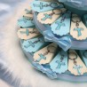Croce Tao Celeste Bomboniera Portachiave su Torta