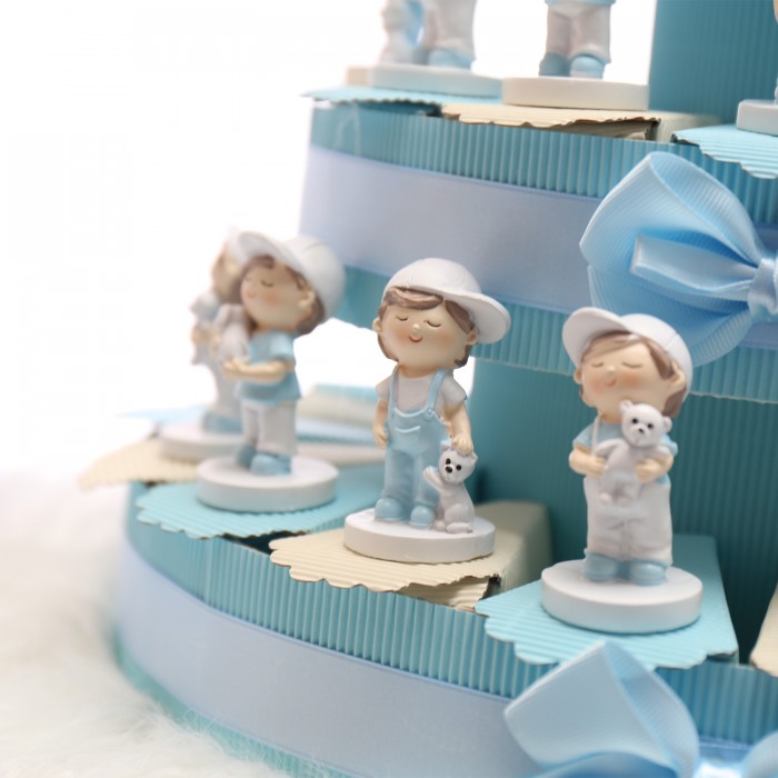 Torta Bomboniera Statuina Bimbi con Orsacchiotto Mix Torta Bomboniera Statuina Bimbi con Orsacchiotto Mix