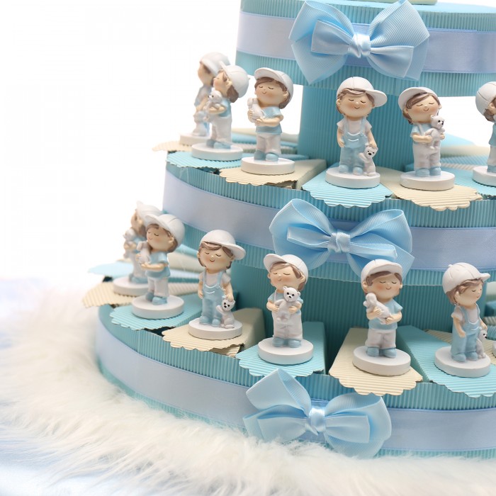 Torta Bomboniera Statuina Bimbi con Orsacchiotto Mix