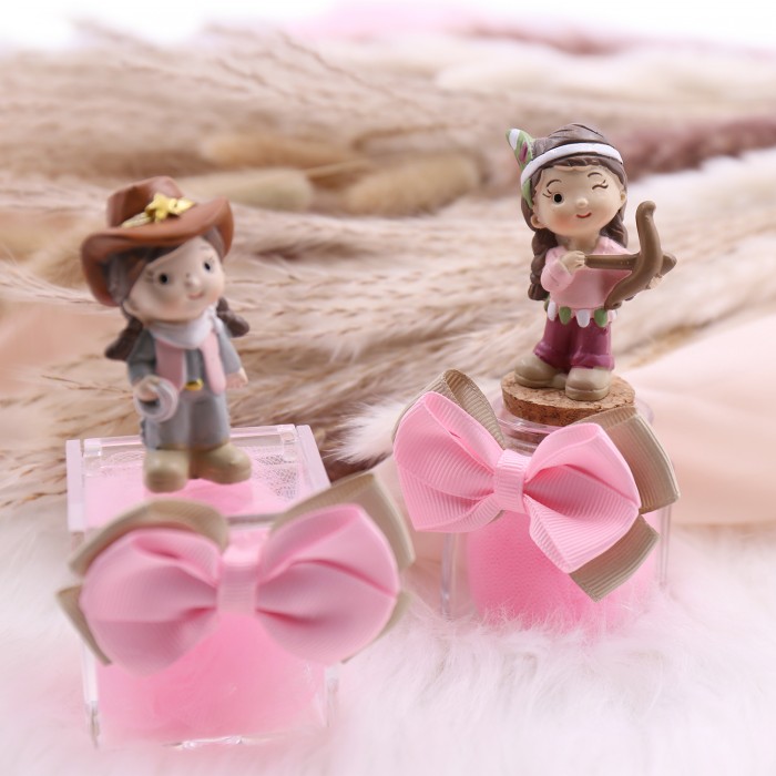 Confezione su Plexiglass e Vasetto Statuine Bimbe indiane Mix
