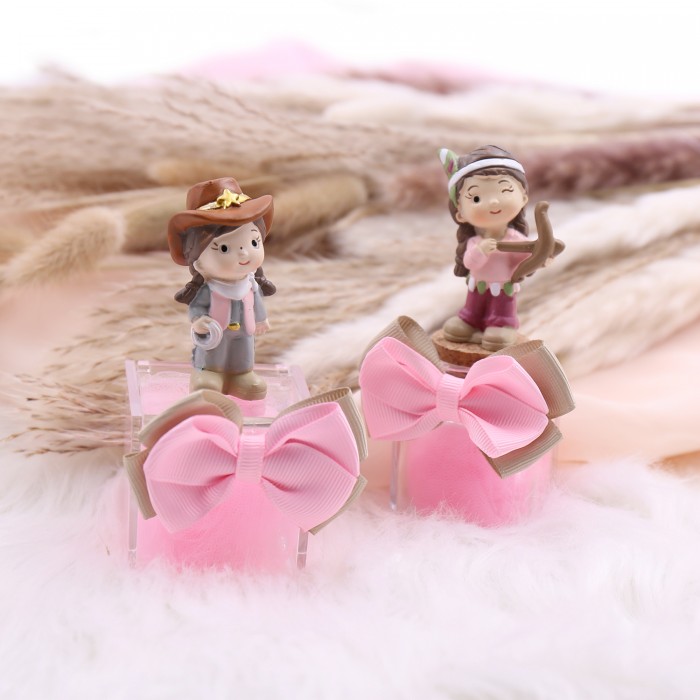 Confezione su Plexiglass e Vasetto Statuine Bimbe indiane Mix