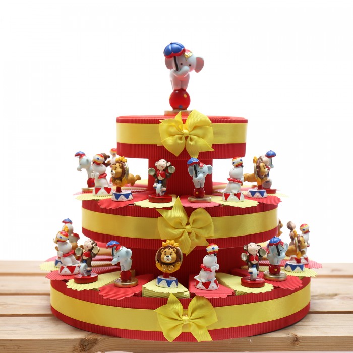 Torta Bomboniera Baby Animaletti del Circo Mix Statuine