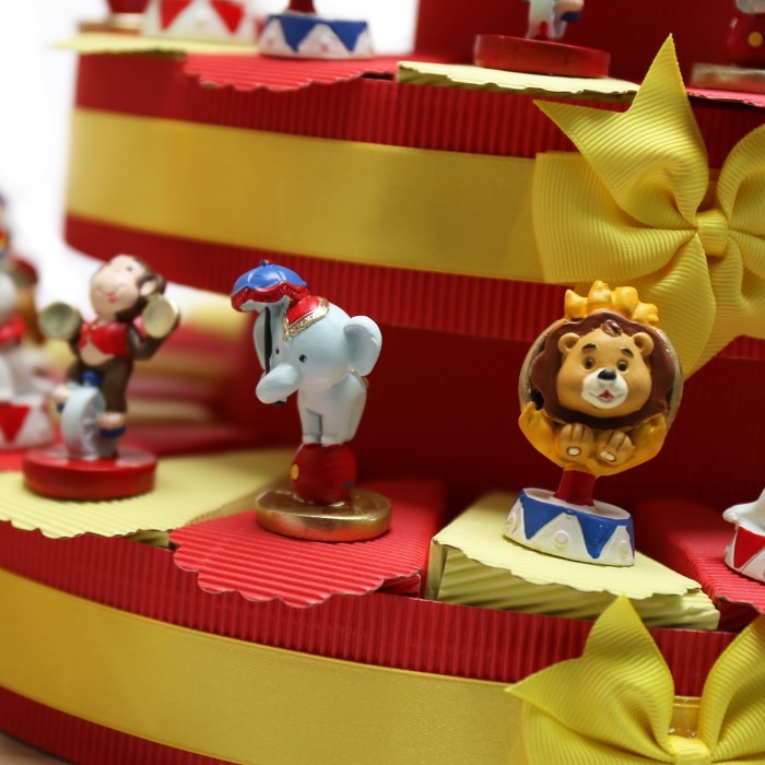 Torta Bomboniera Baby Animaletti del Circo Mix Statuine