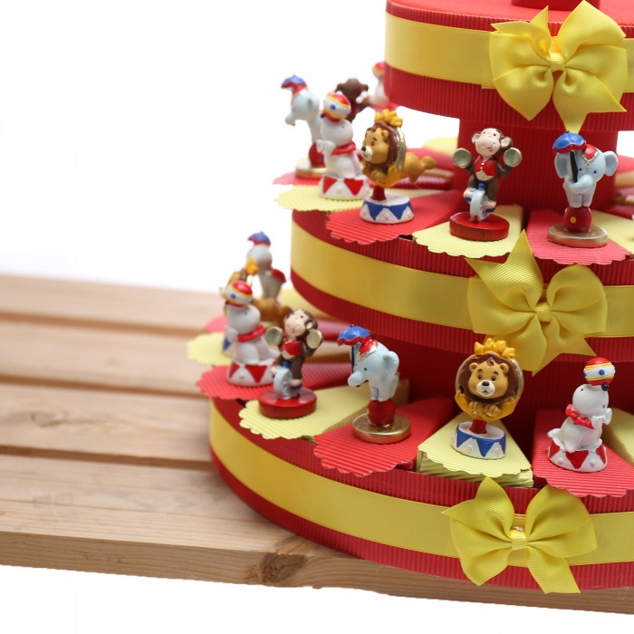 Torta Bomboniera Baby Animaletti del Circo Mix Statuine