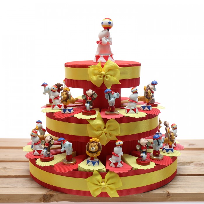 Torta Bomboniera Baby Animaletti del Circo Mix Statuine