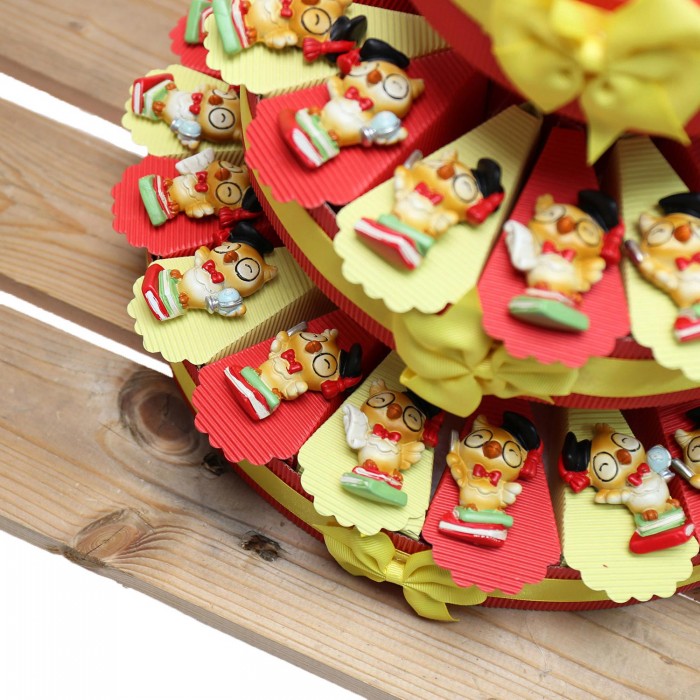 Torta Magnete Magnete Mix Gufetti laurea con papillon