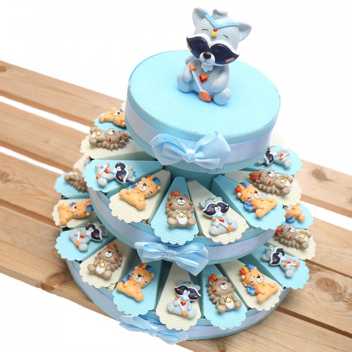 Torta Bomboniera Mix Animaletti Indiani Magneti
