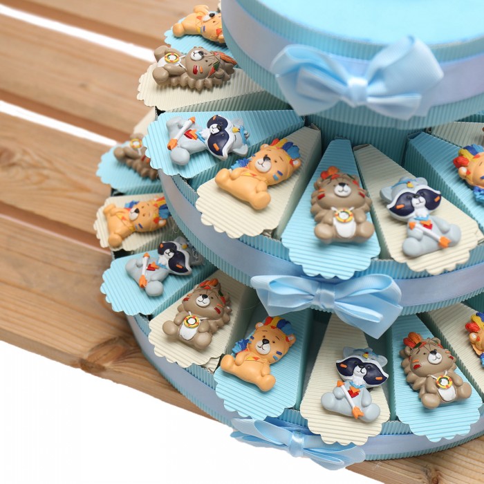 Torta Bomboniera Mix Animaletti Indiani Magneti