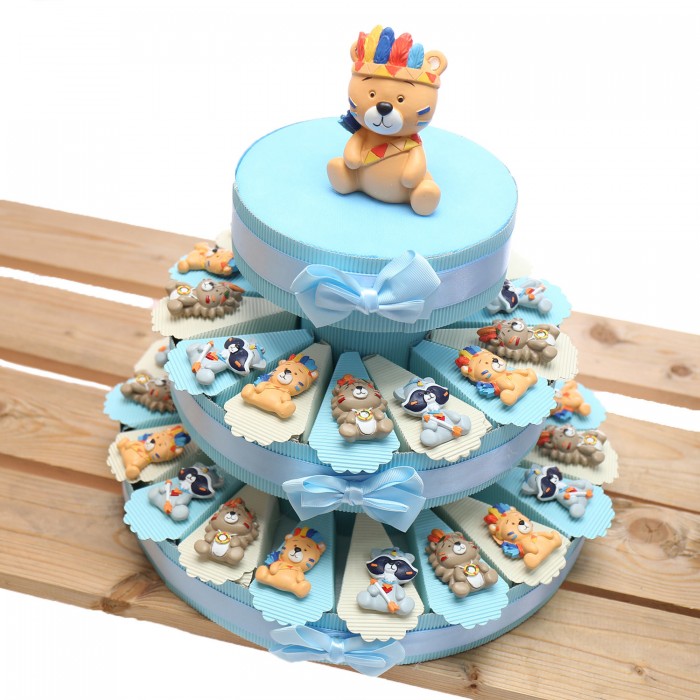 Torta Bomboniera Mix Animaletti Indiani Magneti