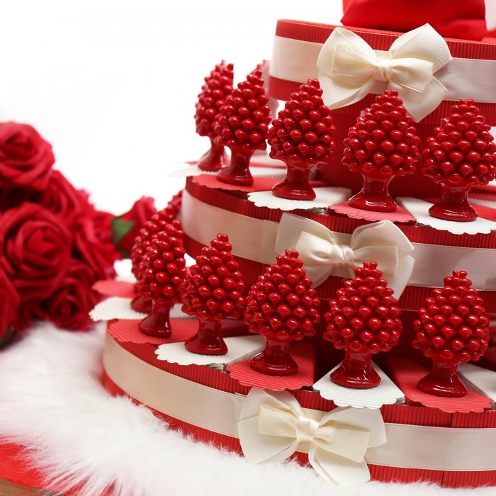 Pigna Siciliana Rossa su Torta Bomboniera ideale Matrimonio, Promessa, Compleanno