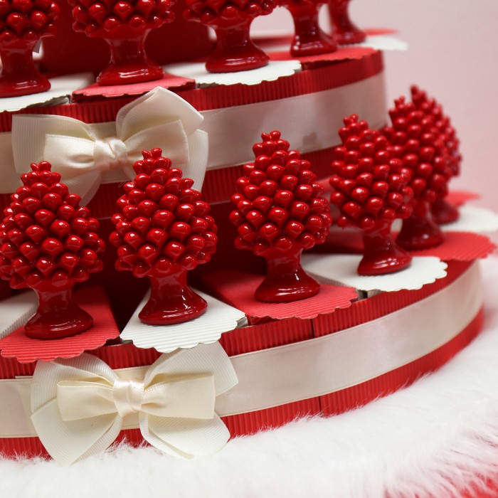 Pigna Siciliana Rossa su Torta Bomboniera ideale Matrimonio, Promessa, Compleanno