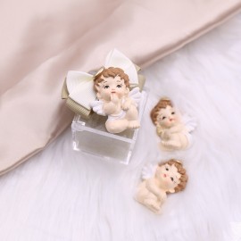 Magnete Bomboniera confezionata "Dolci Angeli" con Aureola Mix
