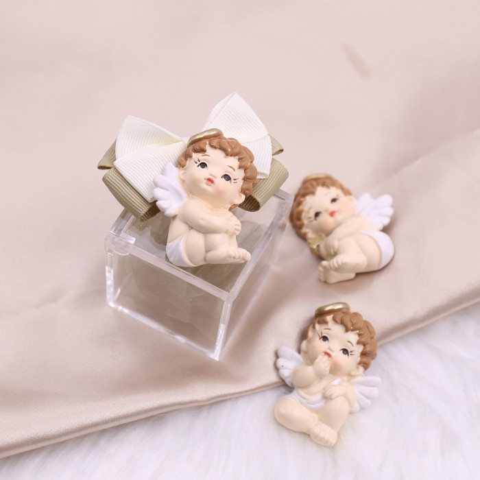 Magnete Bomboniera confezionata "Dolci Angeli" con Aureola Mix