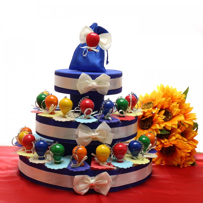 Torta Bomboniera Portachiave Palloncino Rainbow Idea Compleanno
