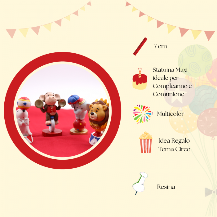 Statuina Maxi in Scatola da Cerimonia Baby Animaletti del Circo