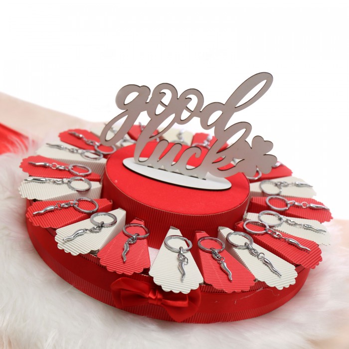 Torta Bomboniere Ciondolo Corno Portafortuna Silver
