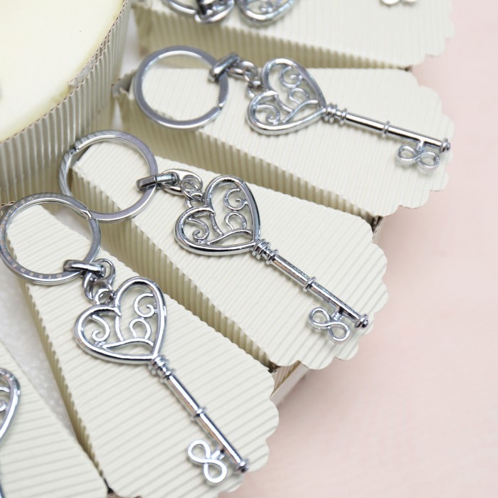 Chiave a Cuore versione Silver Su Torta Bomboniera