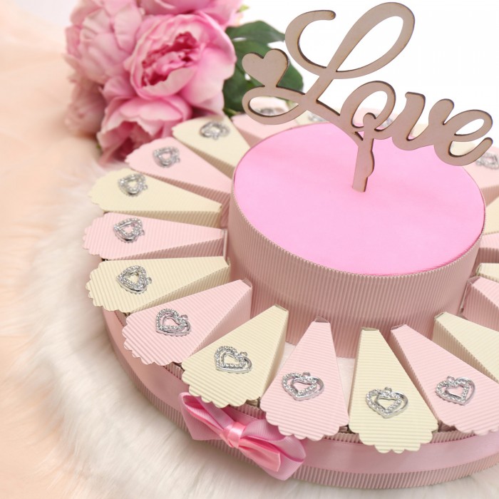 Torta Bomboniere Ciondolo Cuore con Strass