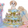 Baby Cagnolino con Papillon Blu Su Torta Bomboniera