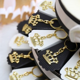 Coroncina D'Oro Portachiave Torta Bomboniera Idea Compleanno