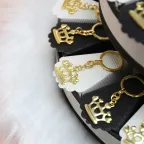 Coroncina D'Oro Portachiave Torta Bomboniera Idea Compleanno