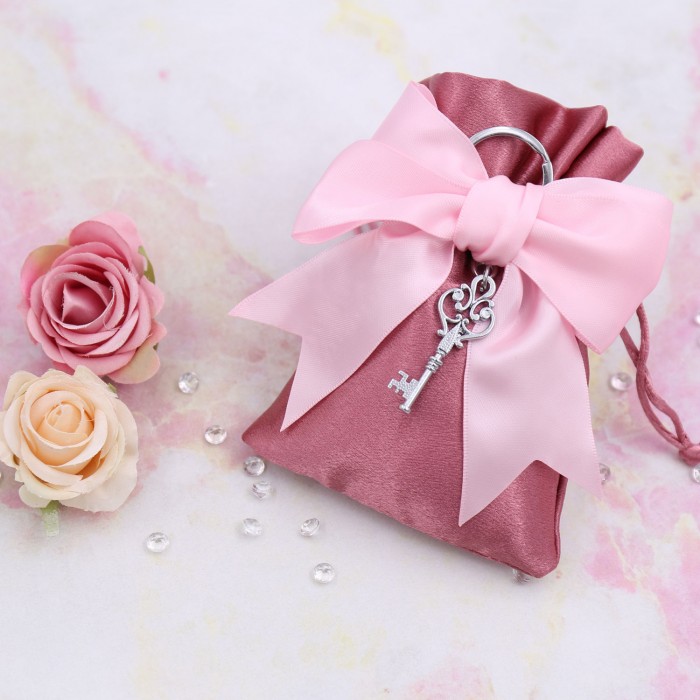 Bomboniera Decoro Romantico per Chiave principesca portafortuna su Sacchetto