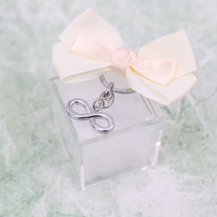Infinito per Matrimonio Portachiave su Plexiglass Confettata