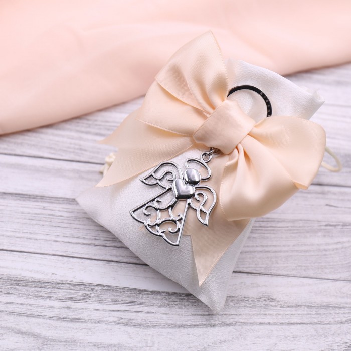 Portachiave Angelo con Ricami su Saccotto Confettata