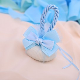 Segnaposto Celeste Nascita e Comunione Saponi Profumati con fiocco e Fiore in Stoffa