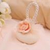 Segnaposto Saponi Profumati Panna e Rosa con Fiore
