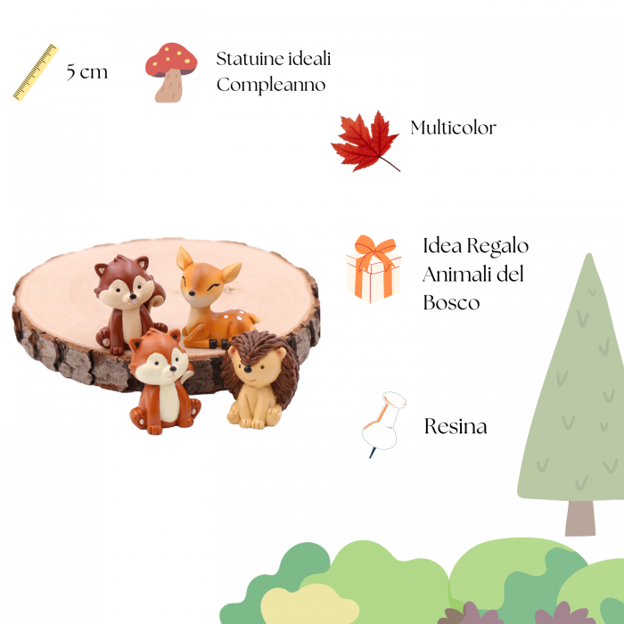 Animali Del Bosco Battesimo Bomboniere - Vialemagico