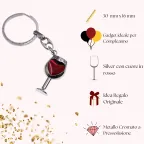 Torta Bomboniera Portachiave Fine Like Wine Vino Rosso con Cuore