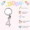 Numero 4 Portachiave Silver Idea Compleanno Fai Da Te