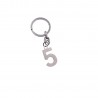 Numero 5 Portachiave Silver Idea Compleanno