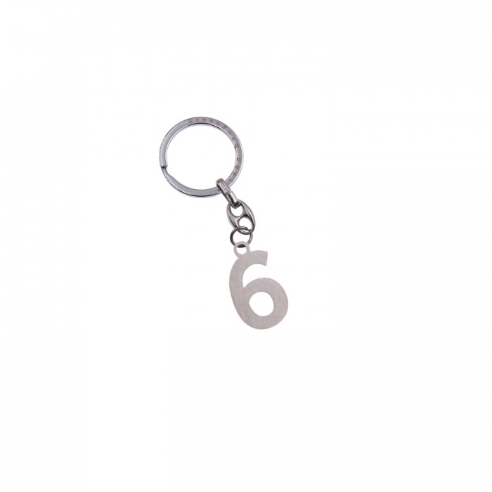 Numero 6 Portachiave Silver Idea Compleanno