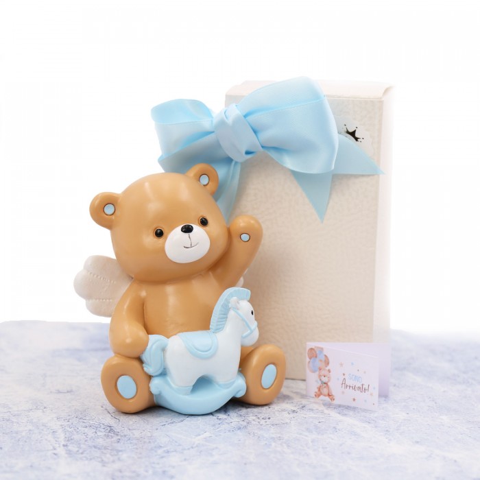Bomboniere NASCITA Salvadanaio Orsetto con Ali per Bimbo