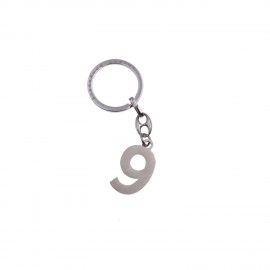 Numero 9 Portachiave Silver Idea Compleanno