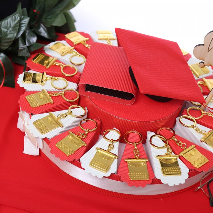 Torta Bomboniera Portachiave Macchina da Scrivere Gold Laurea in Comunicazione