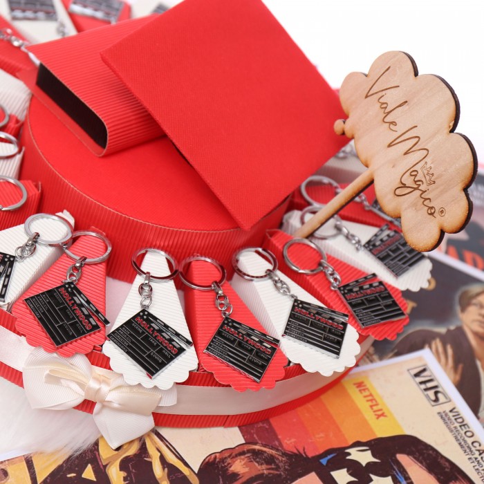 Torta Bomboniera Portachiave Ciak Cinematografico Laurea