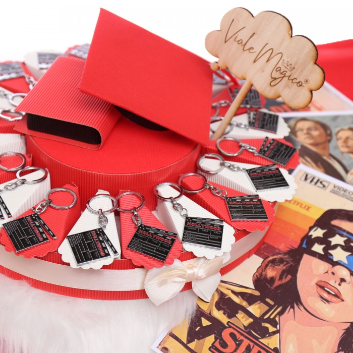 Torta Bomboniera Portachiave Ciak Cinematografico Laurea