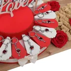 Torta Bomboniera Portachiave Fine Like Wine Vino Rosso con Cuore
