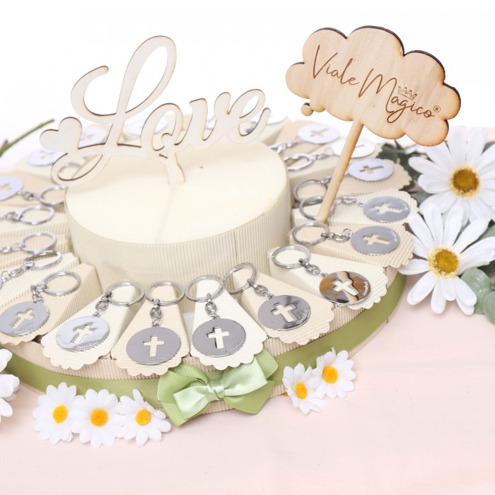 Torta Bomboniera per Comunione Croce Santa Portachiave Ragazzi