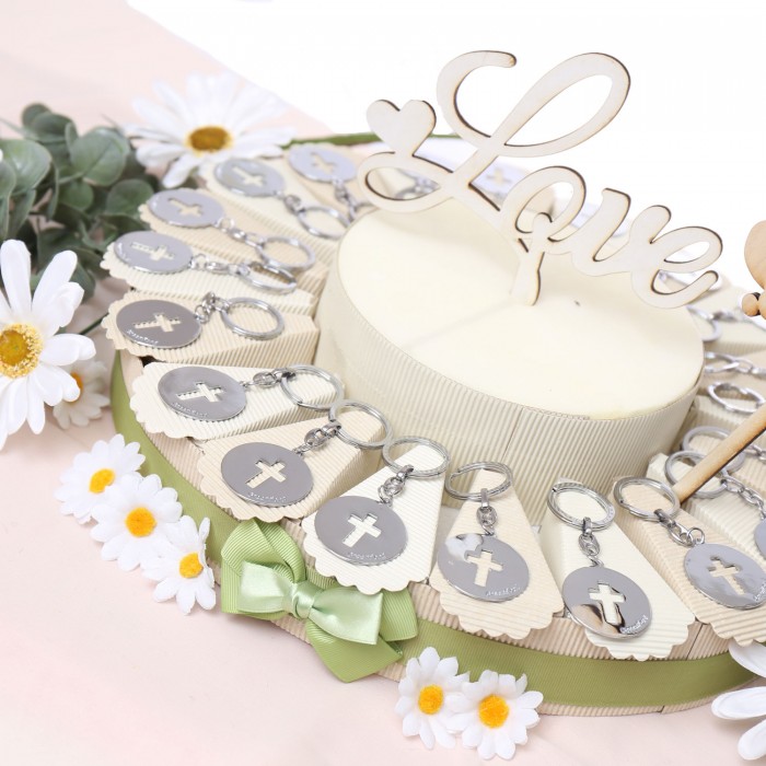 Torta Bomboniera per Comunione Croce Santa Portachiave Ragazzi