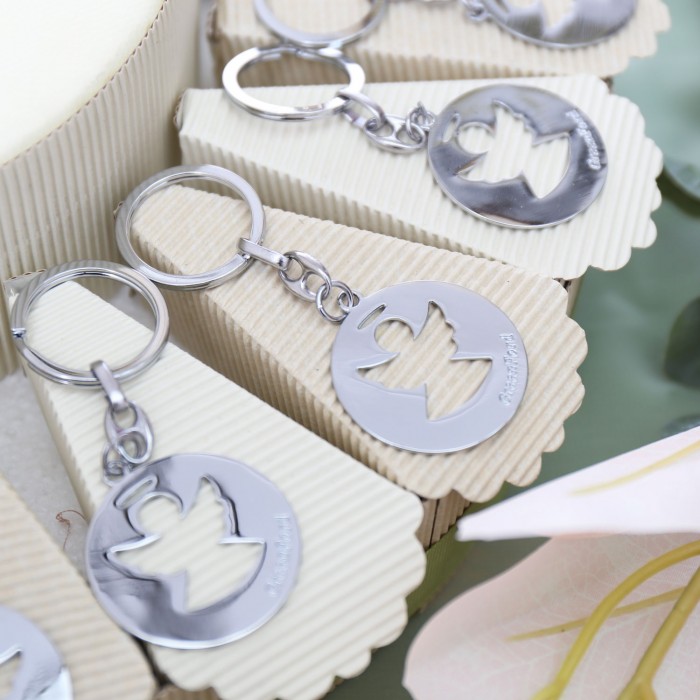 Bomboniere Comunione Battesimo Portachiavi Angelo con Aureola