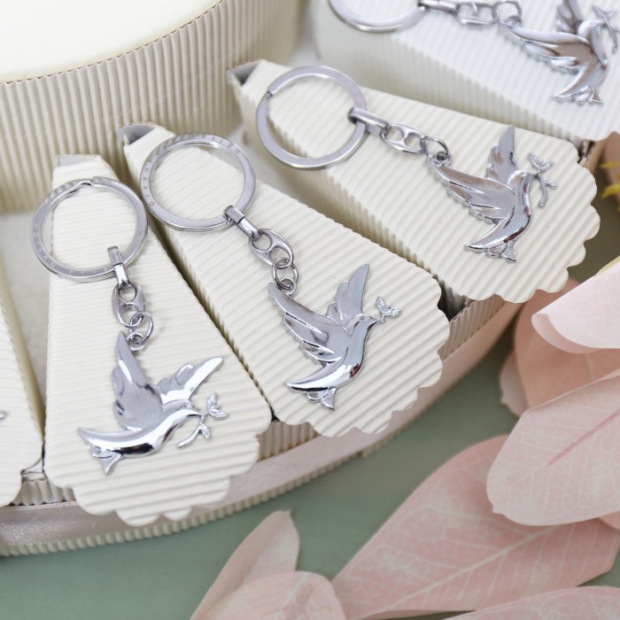 Torta Bomboniera Colomba della Pace con Rametto Bomboniera Portachiave