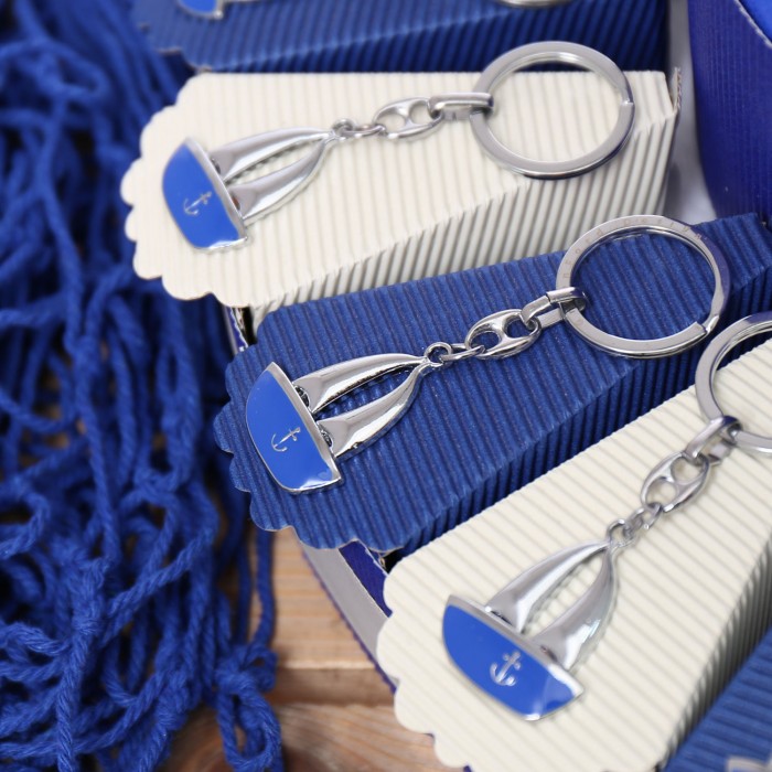 Torta Bomboniera Per Ragazzo Barchetta e Vela Silver e Blu